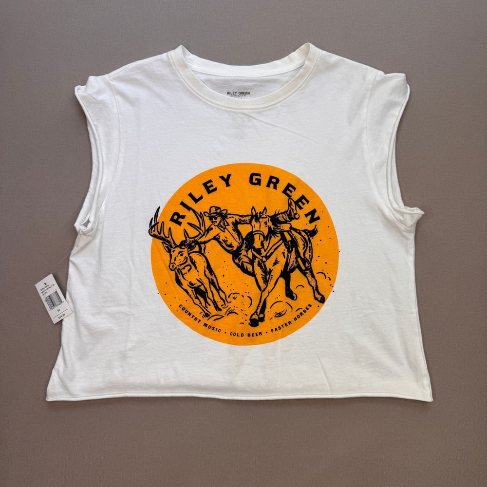 Riley Green Life Clothing Co Country Music White Muscle Tank Top Size M NEW